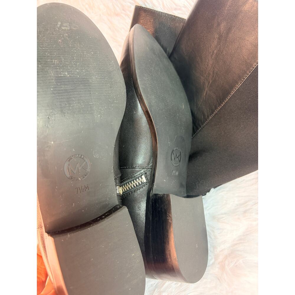 Michael Kors Black Leather Knee-High Boots Size 7.5M - Picture 8 of 10